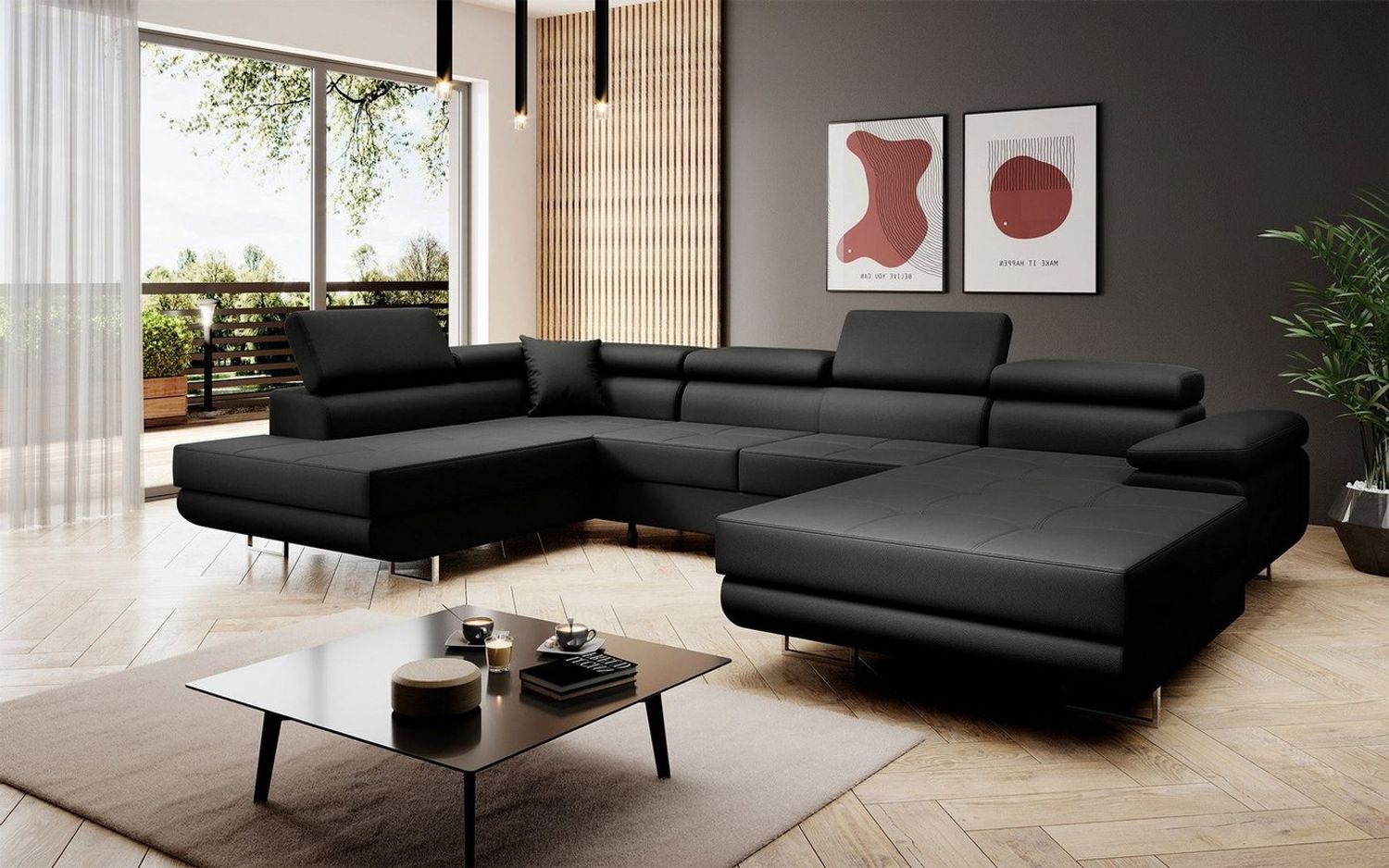 Luxusbetten24 Schlafsofa Designer Sofa Lago, mit Stauraum und Schlaffunktion Bild 1