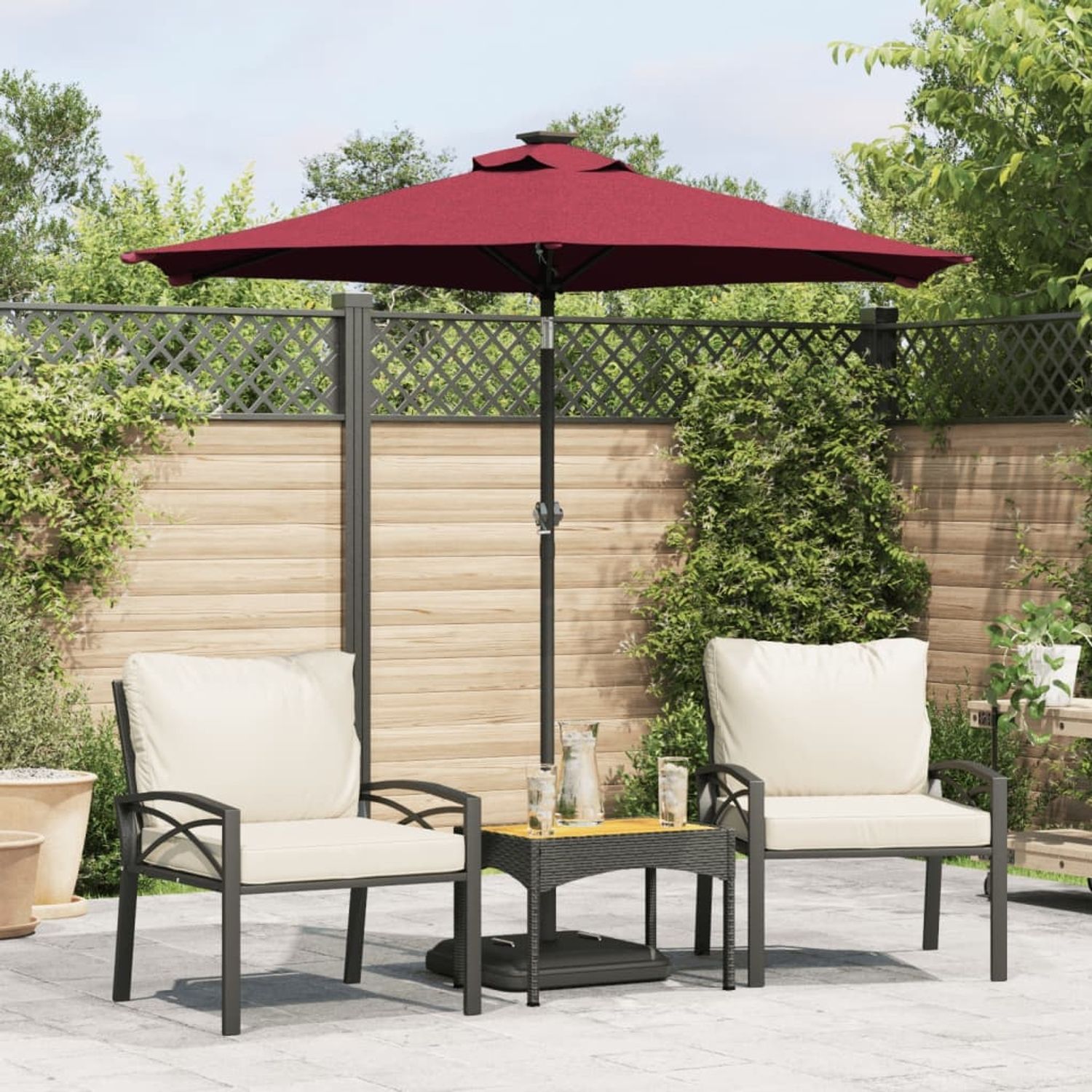 vidaXL Sonnenschirm mit Stahlmast Weinrot 225x225x212 cm 4005062 Bild 1