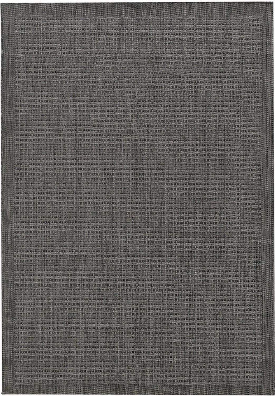KADIMA DESIGN Outdoorteppich DAFNE Wetterfest UV-Beständig Balkon Waschbar Strapazierfähig Uni, Läufer, Höhe: 3 mm, Schwarz, 60x100 cm, Balkonteppich Fußbodenheizung Waschbar Bild 1
