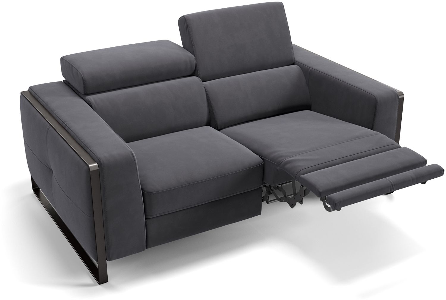 Sofanella Zweisitzer MANZANO Stoffsofa Couchgarnitur Sofa in Dunkelgrau Bild 1