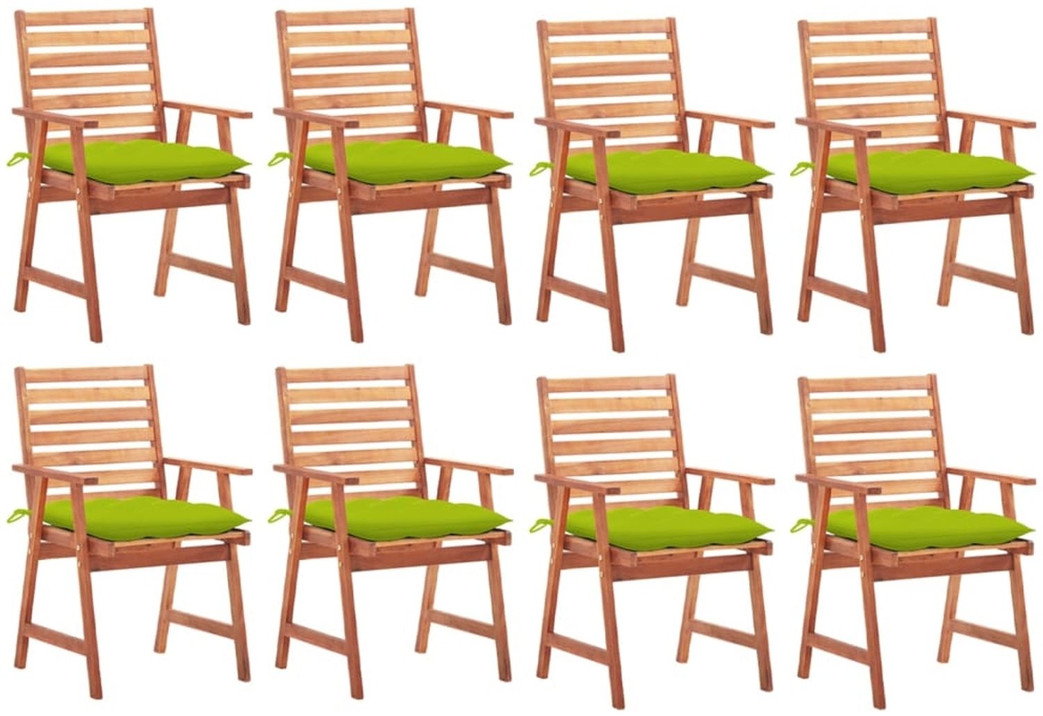 vidaXL Garten-Essstühle 8 Stk. mit Kissen Massivholz Akazie 3078400 Bild 1