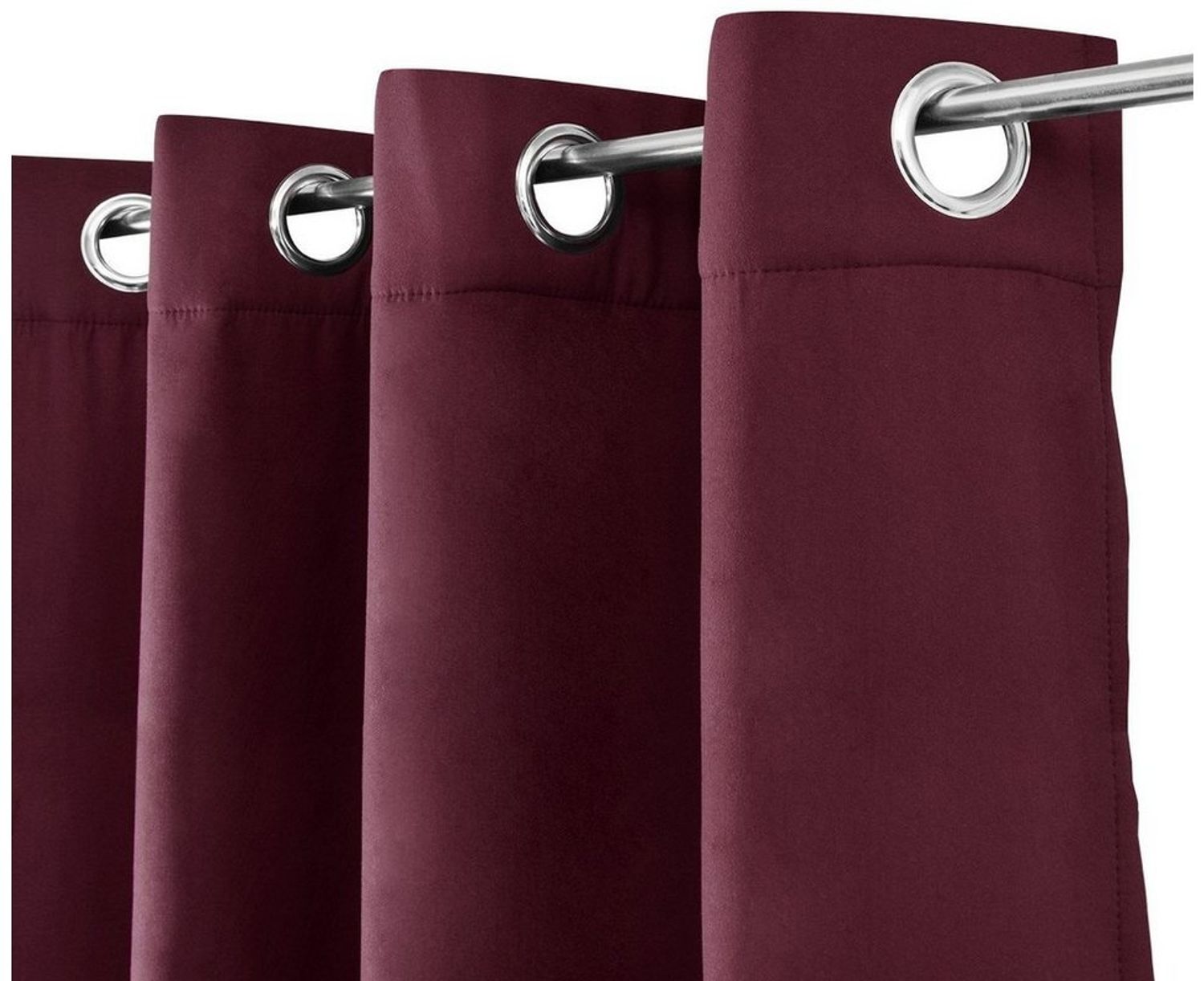 Beautissu Vorhang 2er Set Thermovorhang Gardine Bordeaux Amelie TO, 140x245cm, Ösenvorhang isolierend Kälte- & Hitzeschutz Vorhang Wohnzimmer Bild 1