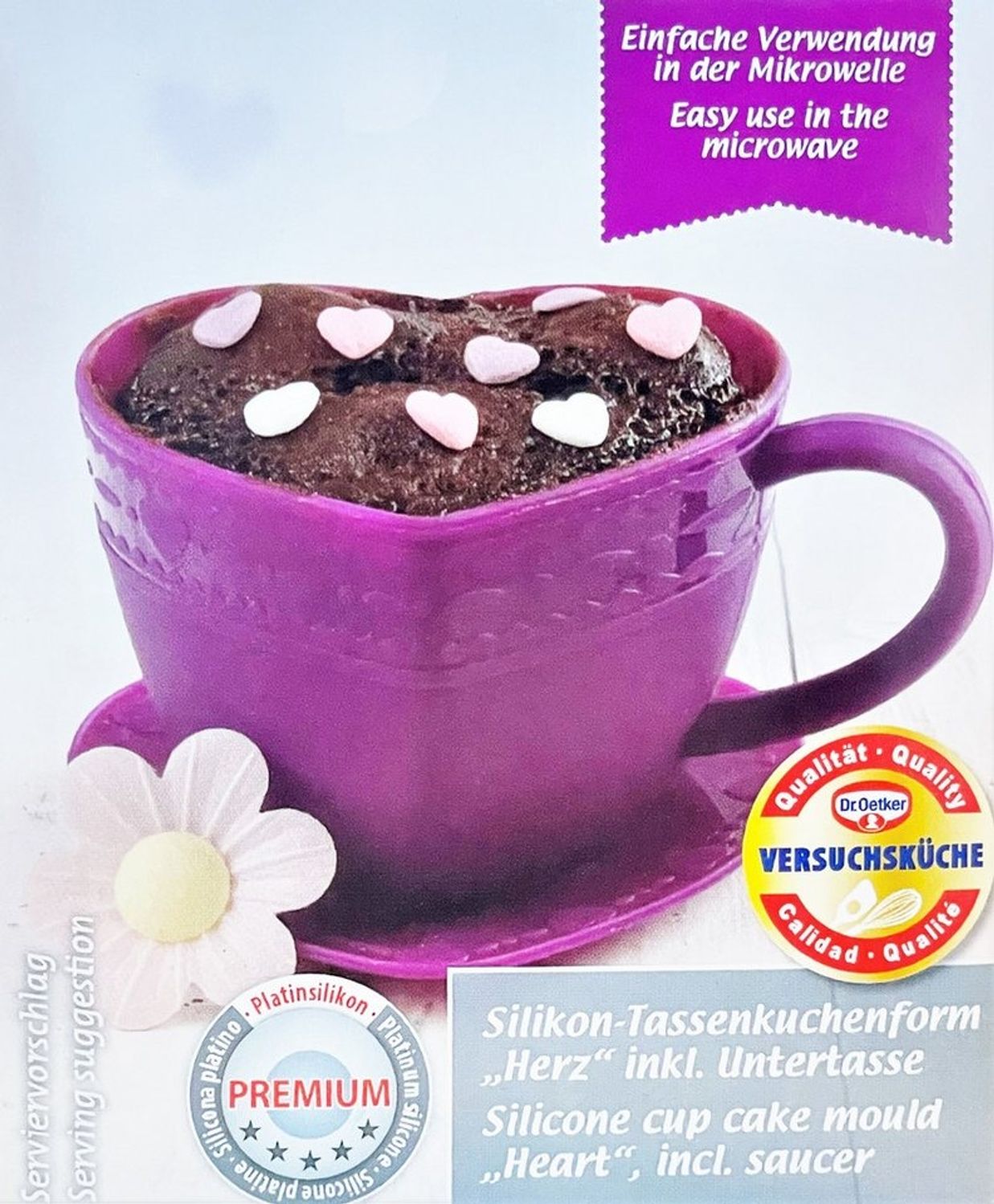 Zenker Backformen Backform Silikon TASSENKUCHENFORM LOVE Backform HerzTassenkuchen Dr. Oetker Bild 1