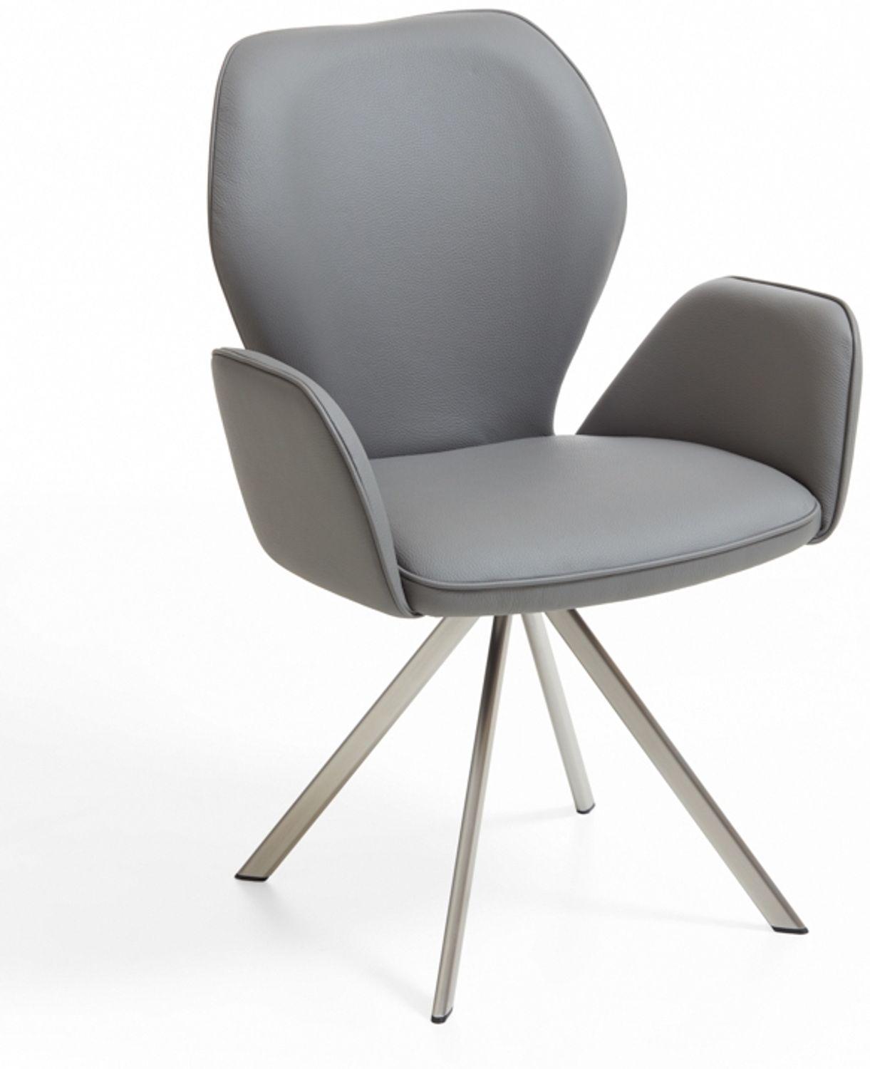 Niehoff Sitzmöbel 'Colorado Trend-Line' Armlehnenstuhl, schiefergrau, Leder, 92 x 60 x 62,5 cm, Silber, ohne Bild 1