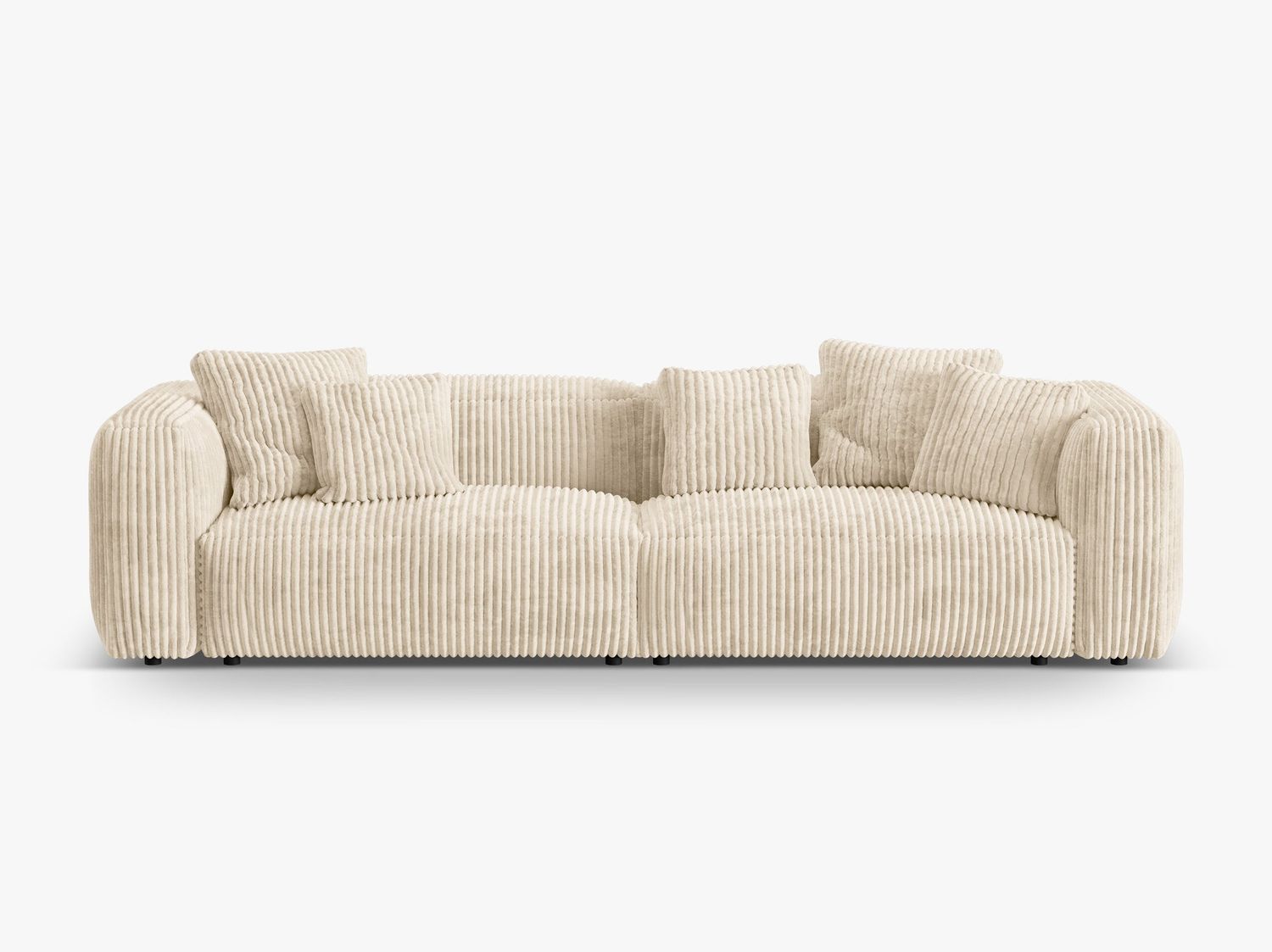 Micadoni Sofa Martina 4-Sitzer Kord Helles Beige Bild 1