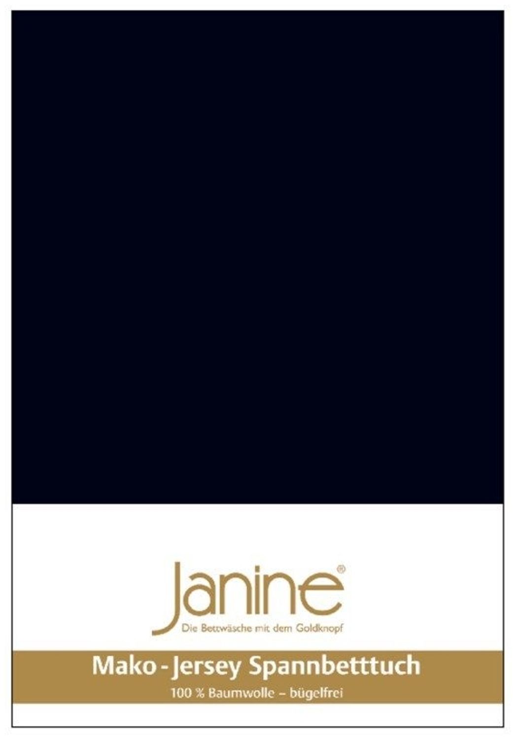 Janine Mako-Jersey Spannbetttuch Spannbettlaken 100% naturreine Baumwolle 140-160cm x 200cm 98 schwarz Bild 1