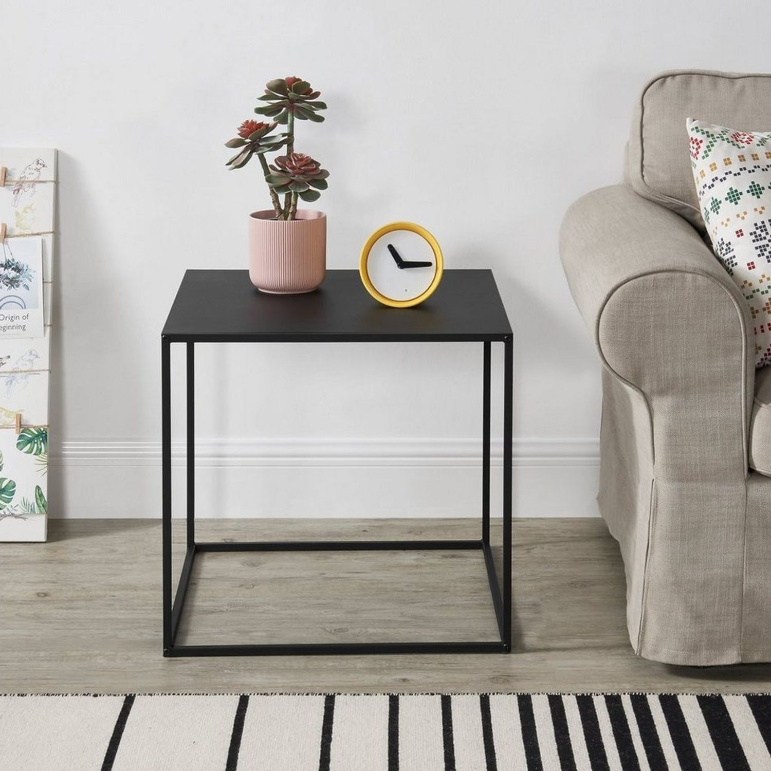 en. casa Beistelltisch, »Mandal« Couchtisch Design Nachttisch schwarz Bild 1