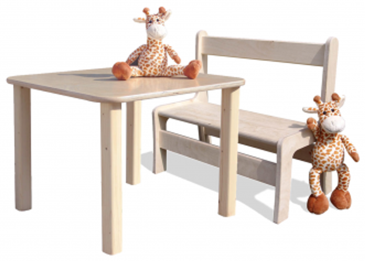 ELI Kinderset Tisch & 4 Stühle - geschliffen Bild 1