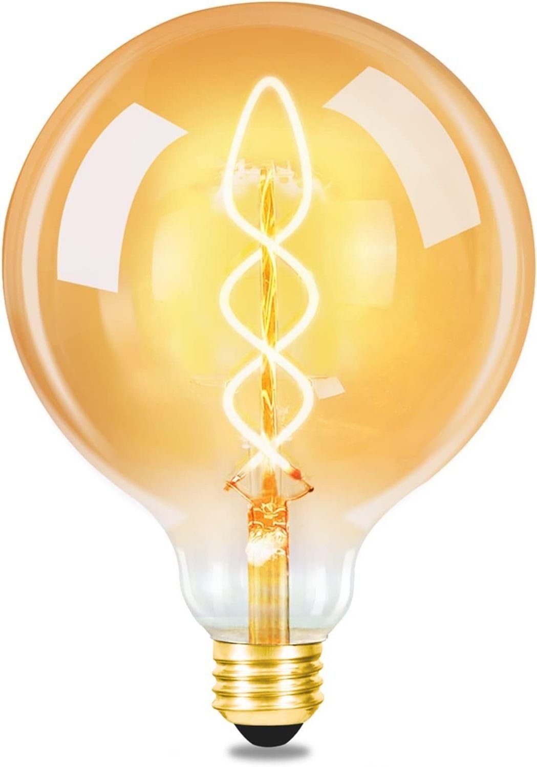 ZMH Vintage E27 LED-Glühbirne: Retro-Edison-Glühbirne G125, große dekorative Kugellampe, 4 W, warmweißes Filament, nostalgische Beleuchtung, sparsam Bild 1