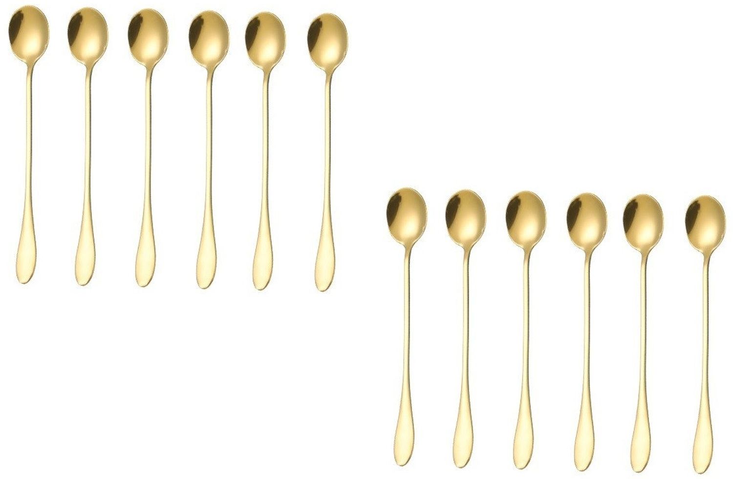 12er Set Latte Macchiato Cocktaillöffel Longdrinklöffel Löffel L20cm CF1006 Gold Bild 1