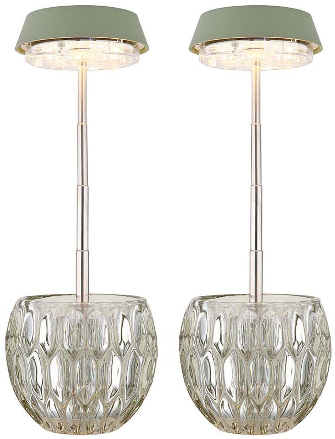 2er Set LED Tischleuchte, Touchdimmer, Höhenverstellbar, grün, H 28 cm Bild 1