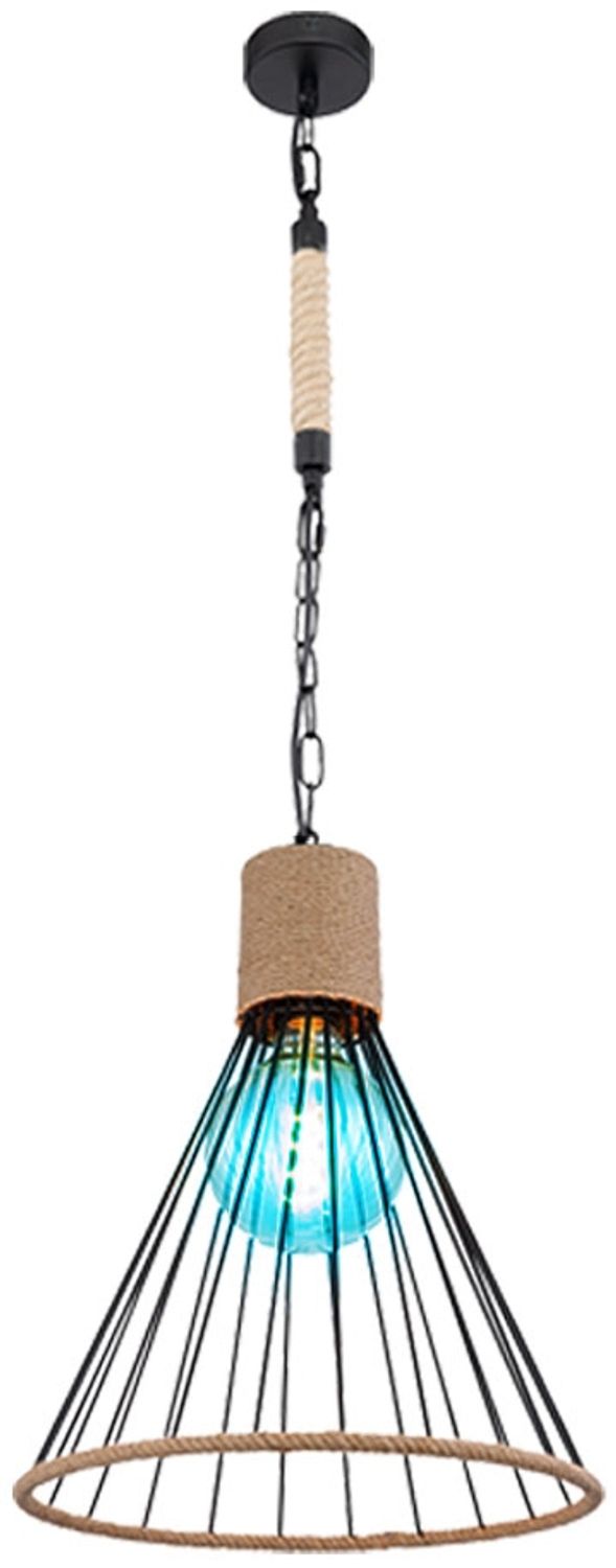 RGB LED Hängelampe, Käfig-Design, Hanfseil, schwarz, H 140 cm Bild 1