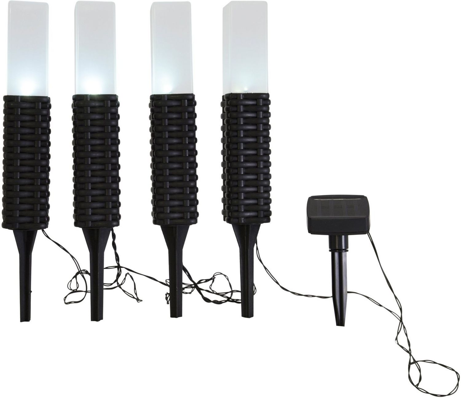 Näve Solar-Gartenleuchte LED mit Dämmerungssensor Merle 26 cm schwarz 4er Set Bild 1