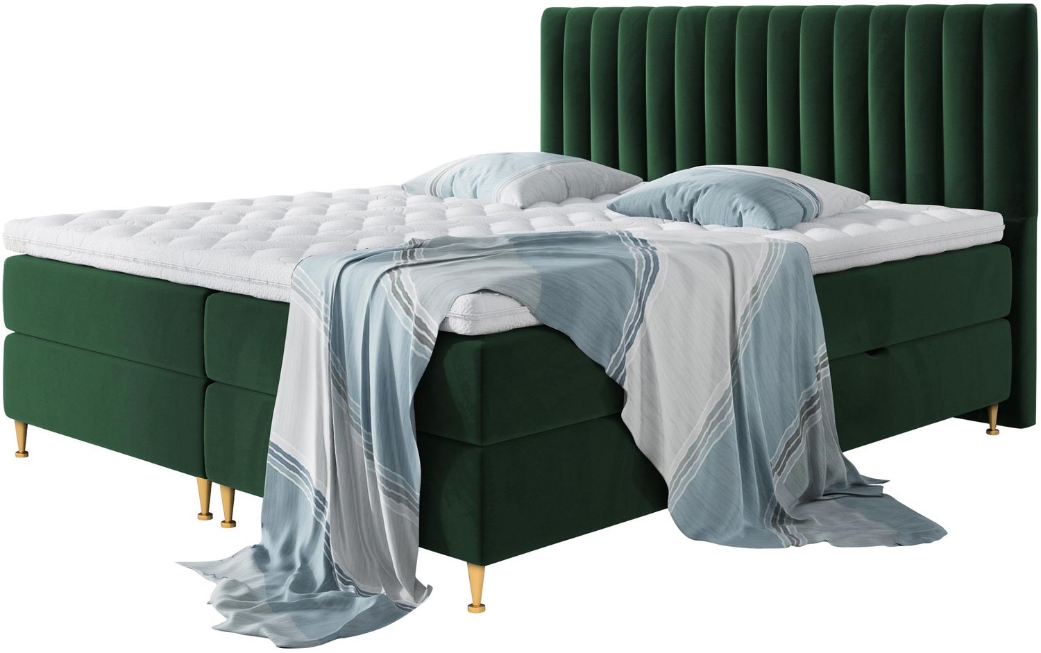 Mirjan24 Boxspringbett Nerpa, Grün, 140x200 cm Bild 1