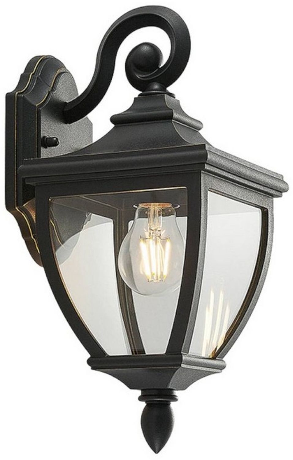 Lindby Außen-Wandleuchte Cerys, Kunststoff Schwarz IP44, 1 x 60 W Bild 1