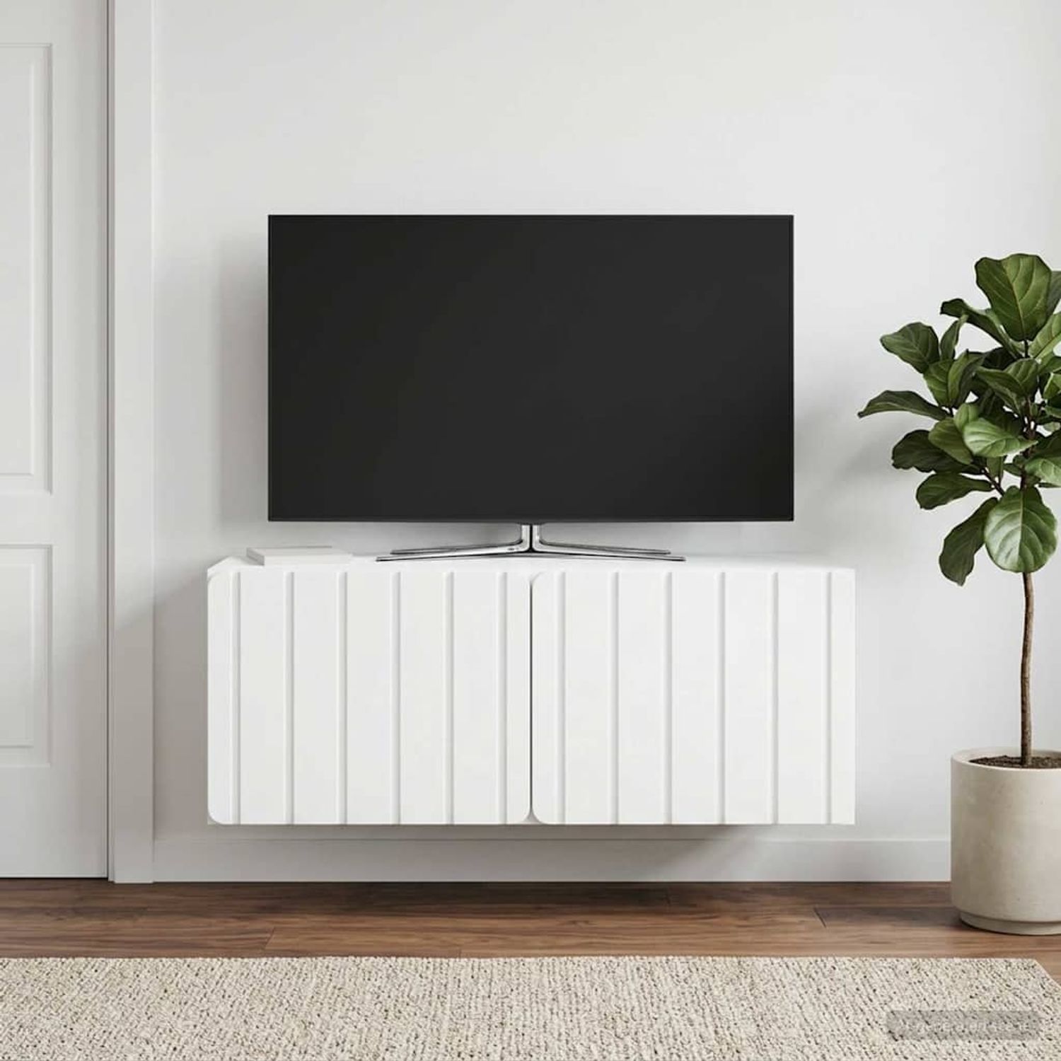 vidaXL Wandmontierter TV-Schrank Weiß 78,5 x 31 x 30 cm Holzwerkstoff 898375 Bild 1