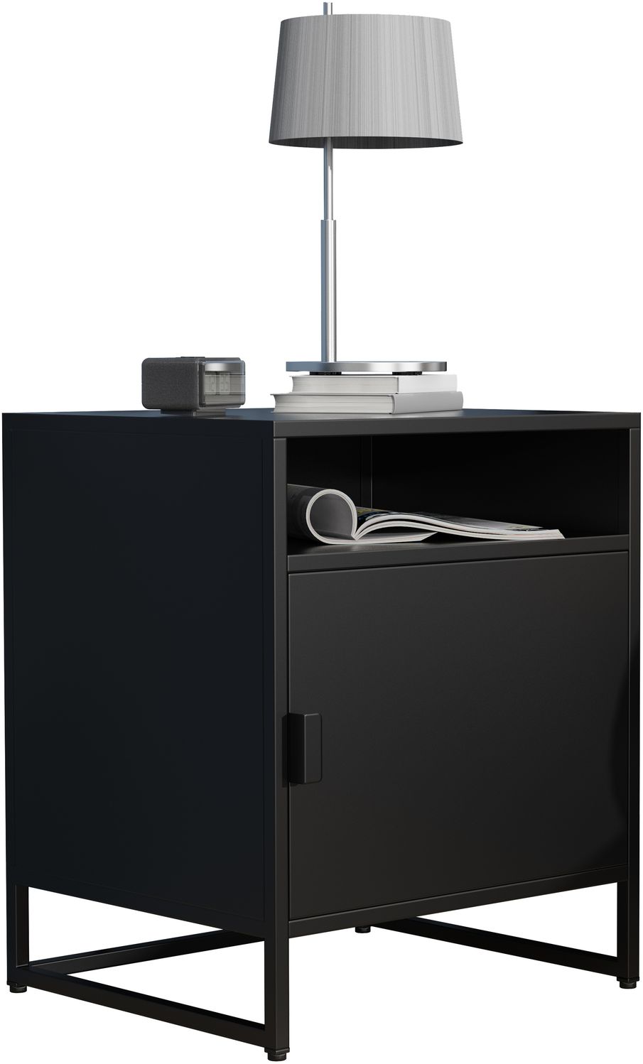 VCM Nachttisch Flokas 919900 Schwarz H. 55 x B. 45 x T. 40 cm Bild 1
