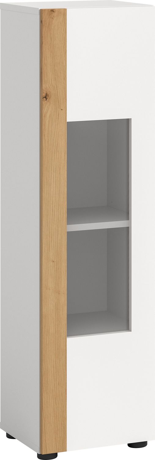 Vitrine (B/H/T: 30x112x33 cm) in weiß Nachbildung Bild 1