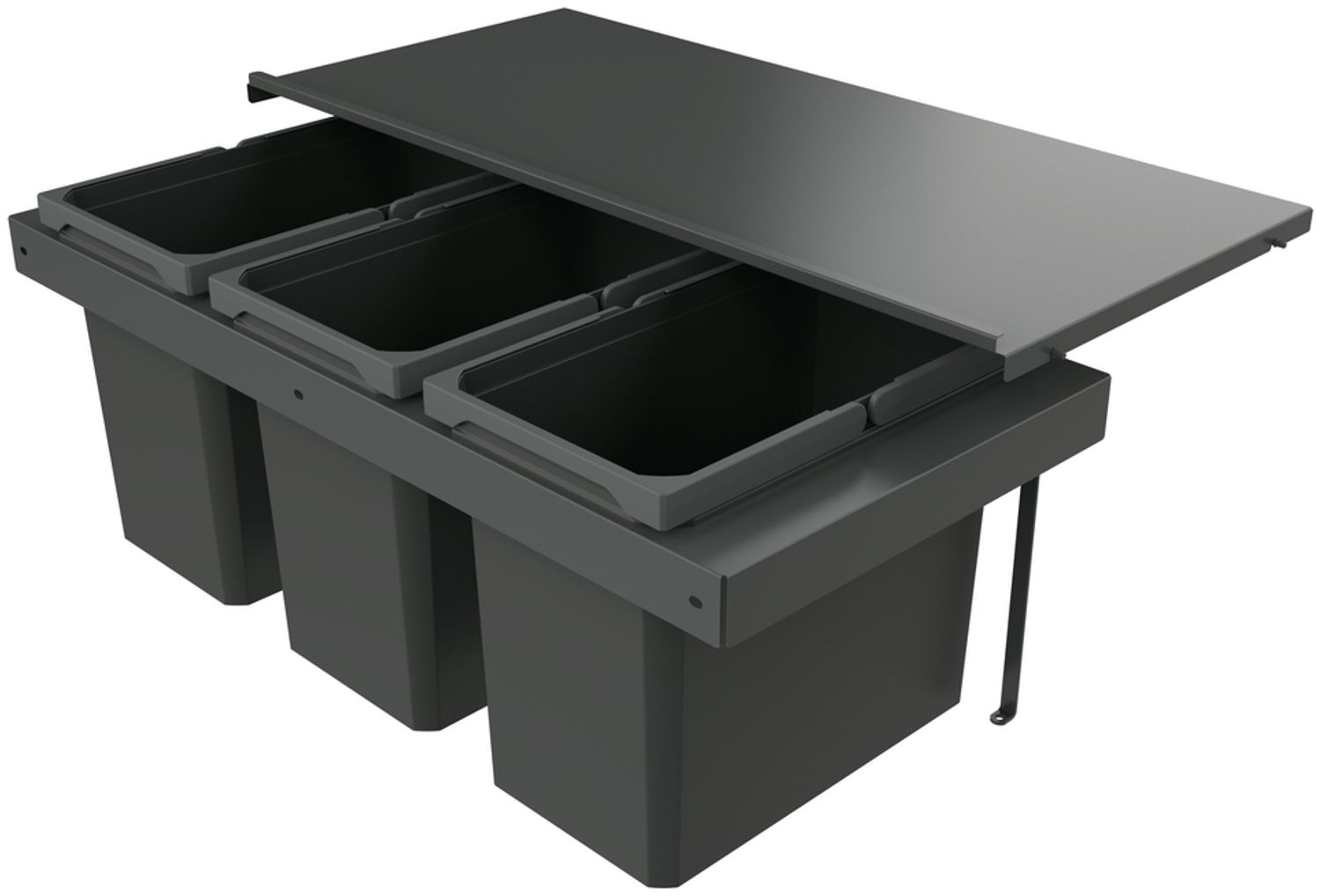 Naber 8013414 Abfallsammler Cox Stand-UP® 350 S/900-3 ohne Biodeckel, anthrazit, 66 (3x22) Liter / 90 cm Schrankbreite Bild 1