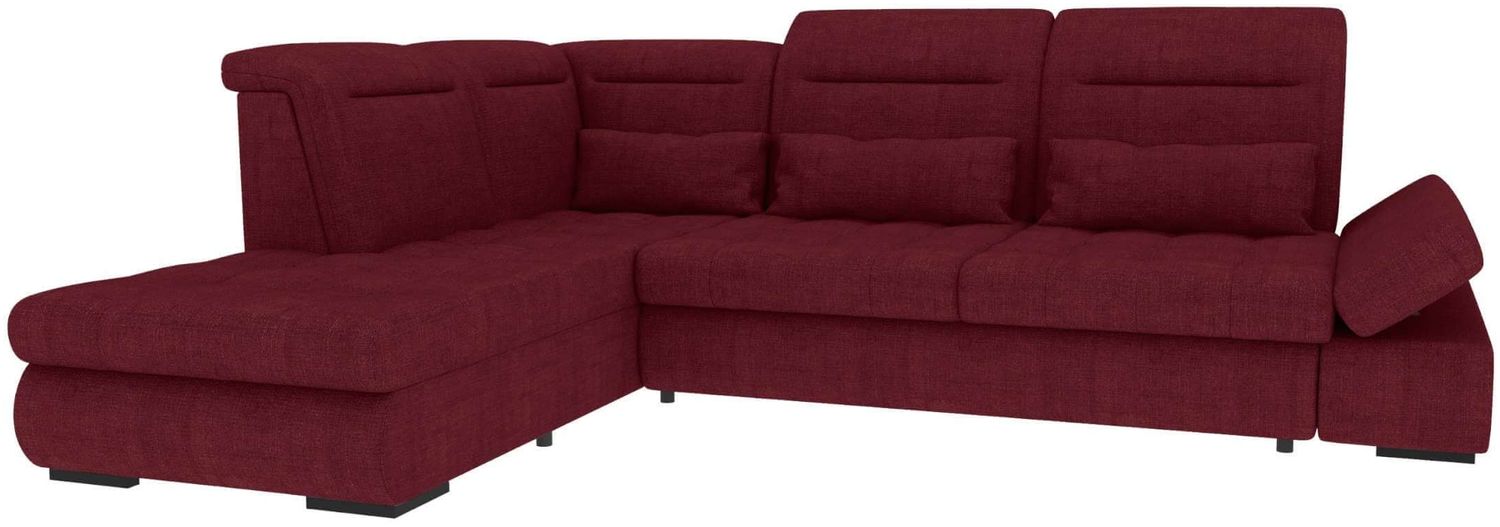 Samtstoff Ecksofa Ares L Form - Samtstoff - bordeaux - Links Bild 1