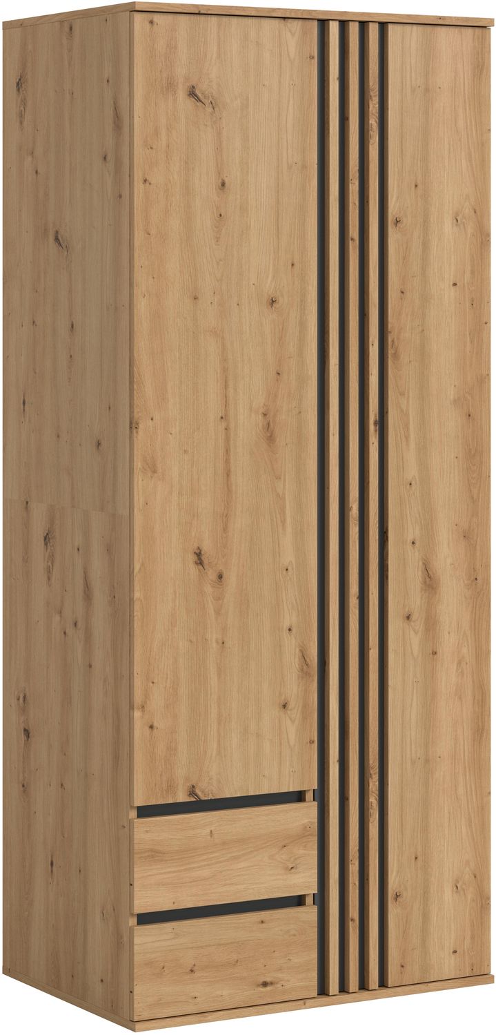Xonox Tofta Kleiderschrank 2-türig in Artisan Eiche Nachbildung, 80x192x56 cm Bild 1
