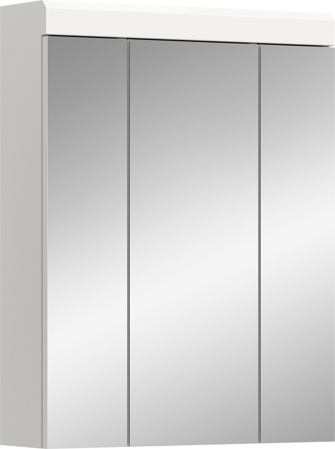 Xonox Scout Spiegelschrank (B/H/T: 60x79x18 cm) in weiß Nachbildung und weiß Hochglanz tiefzieh Bild 1