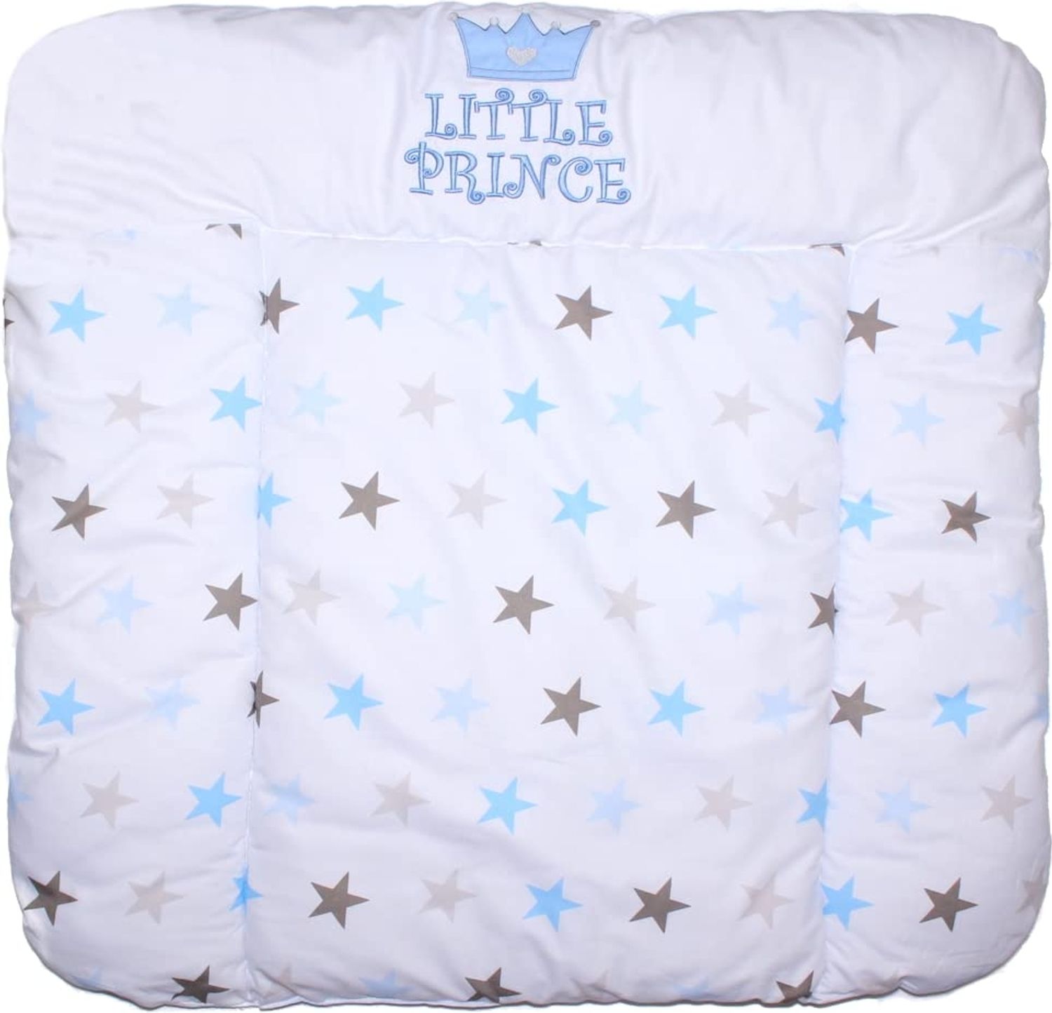 Wickelauflage mit Applikation - Prince Star Blau - Wickeltischauflage Baby Auflage (70x70 cm) Bild 1