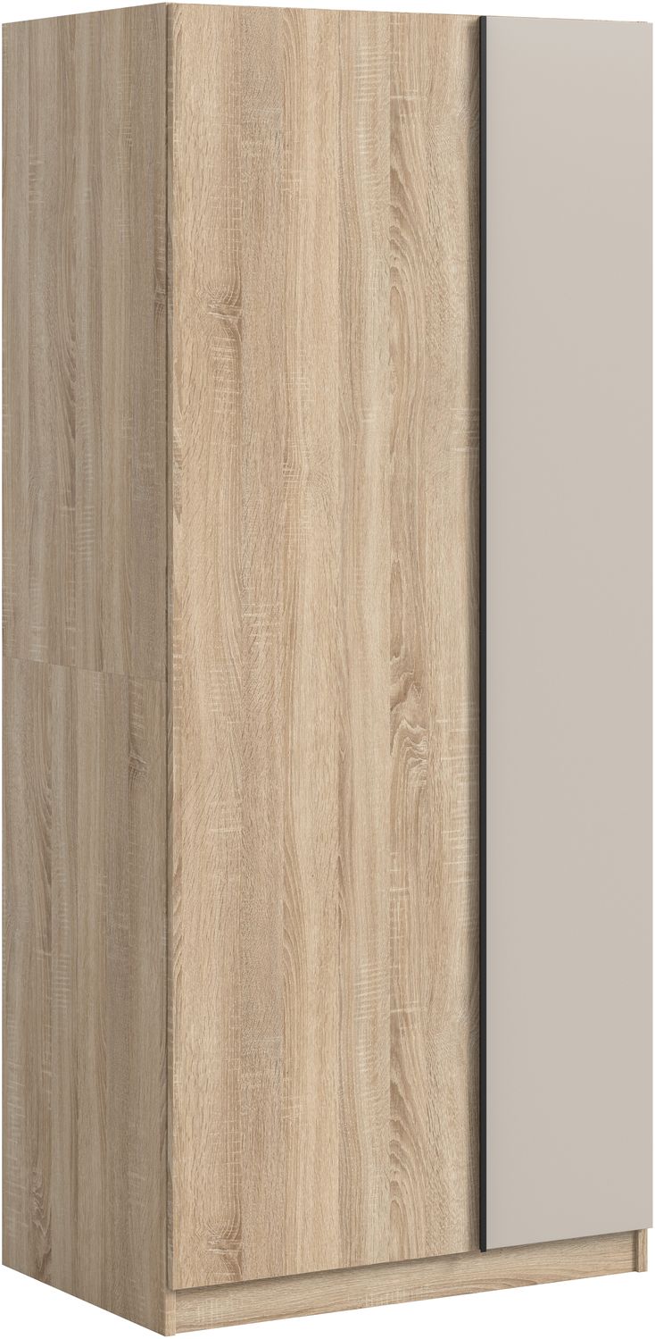 Kleiderschrank 2-türig (B/H/T: 80x183x53 cm) in Sonoma Eiche Nachbildung Bild 1