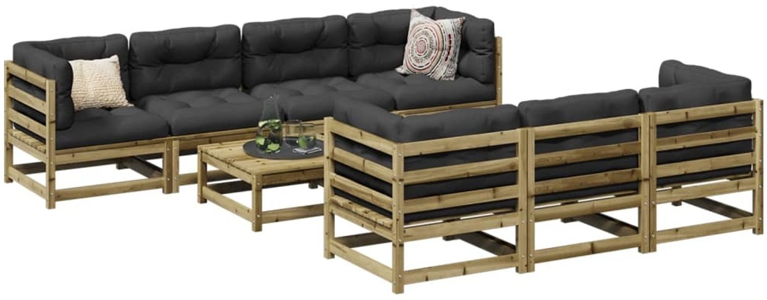 vidaXL 8-tlg. Garten-Sofagarnitur Kiefernholz Imprägniert 3299322 Bild 1
