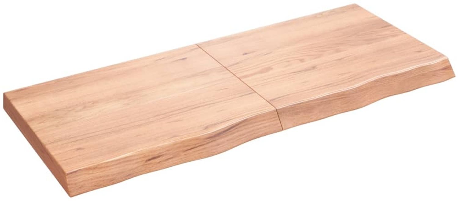 vidaXL Wandregal Hellbraun 120x50x(2-6) cm Massivholz Eiche Behandelt 363697 Bild 1