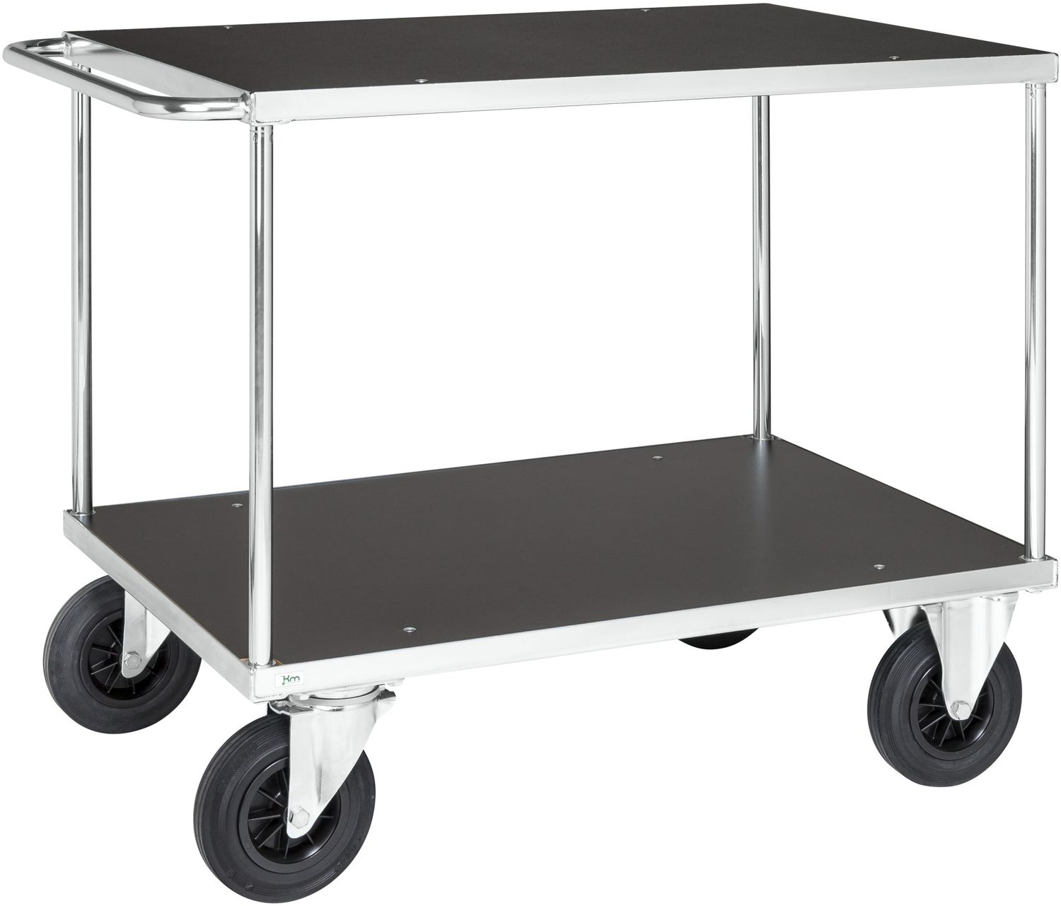 Kongamek Tischwagen, verzinkt 1100x700x870mm Ladefläche aus MDF, Schiebegriff mit Gummibereifung und Bremse Bild 1