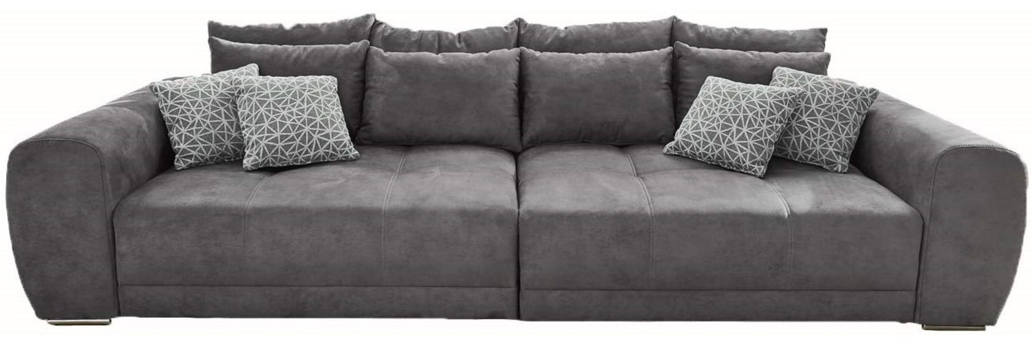 Big-Sofa XXL 306 cm Federkern Lounge Couch mit Bezug aus Mikrofaserstoff in Grau Bild 1