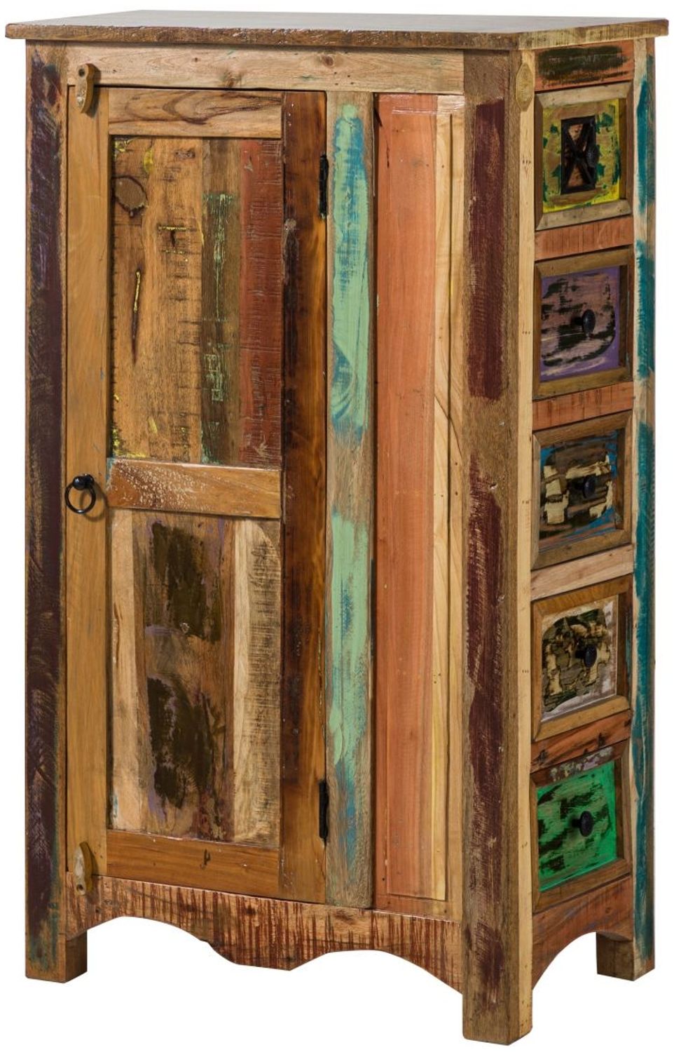 Kommode Altholz 70x40x120 mehrfarbig lackiert NATURE OF SPIRIT #58 Bild 1