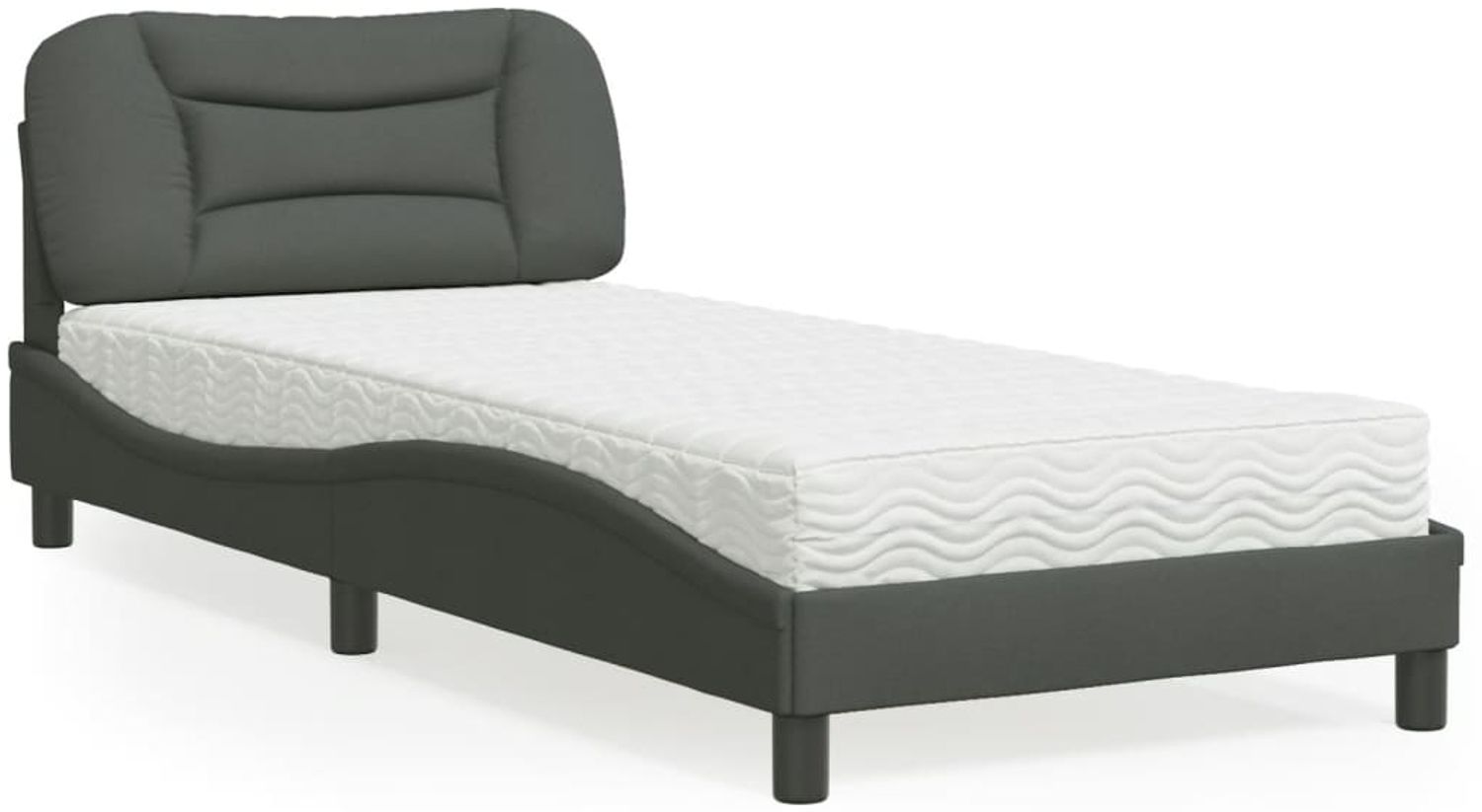 vidaXL Bett mit Matratze "Hvar" Dunkelgrau 80x200 cm Stoff 3208493 Bild 1