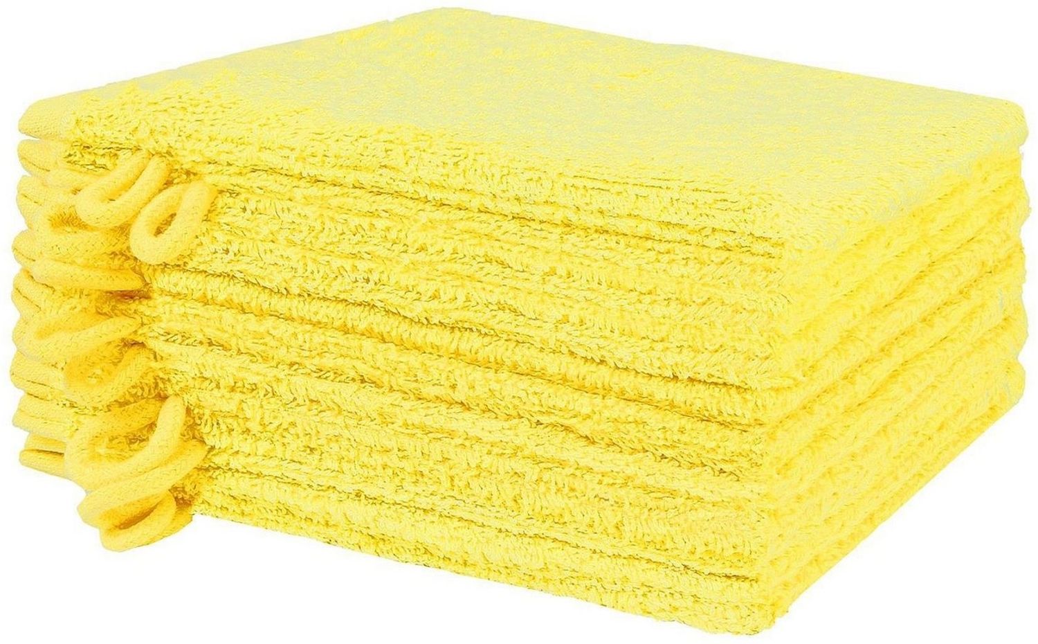 NatureMark Waschhandschuh 10er-Set Frottier Waschhandschuhe, 100% Baumwolle (10-St), Premium Frottier Waschhandschuhe, 15x21cm, Gelb Bild 1