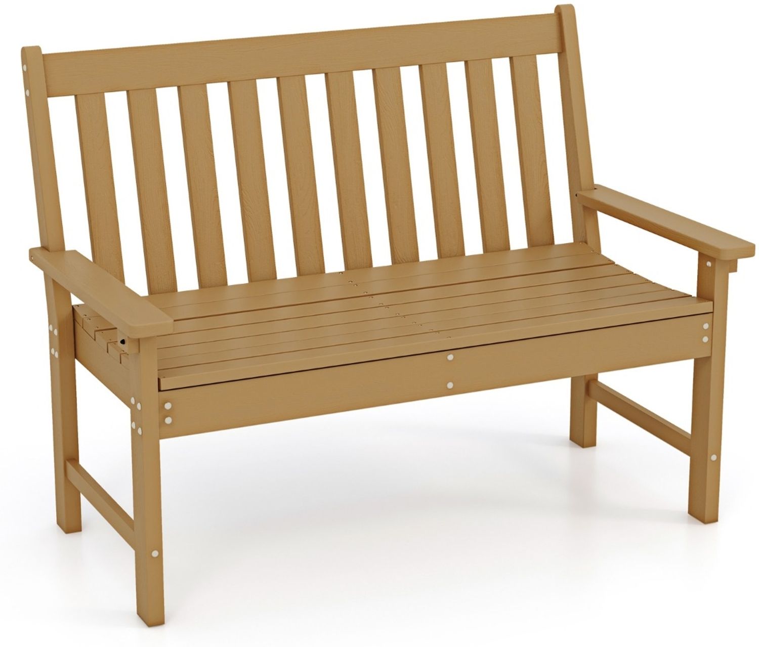 Gartenbank wetterfest Allwetter-Sitzbank aus HDPE Parkbank für 2-3 Sitzer Braun Bild 1