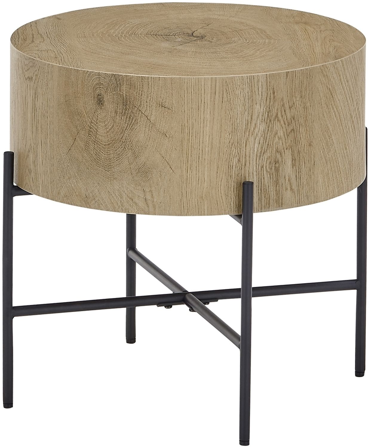 Beistelltisch >MANACOR< in Eiche Dekor, Holzwerkstoff/ Metall - 45x45cm (HxD) Bild 1