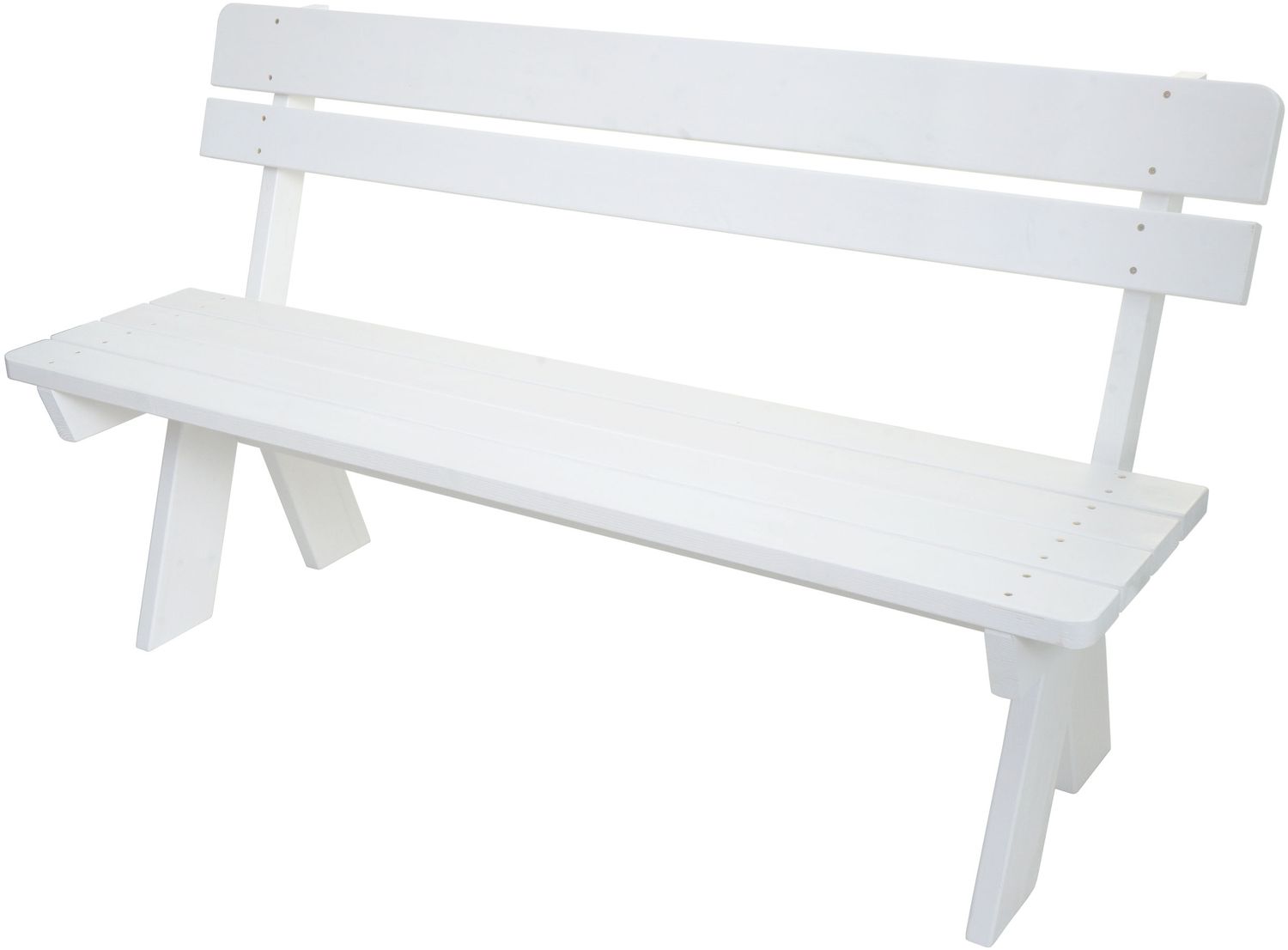Gartenbank HWC-L66, Sitzbank Holzbank Parkbank, Gastronomie-Qualität, Massiv-Holz 148cm ~ weiß Bild 1