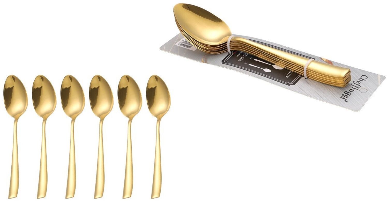 6er Set Suppenlöffel Löffel L 21cm CF1008 Gold Bild 1