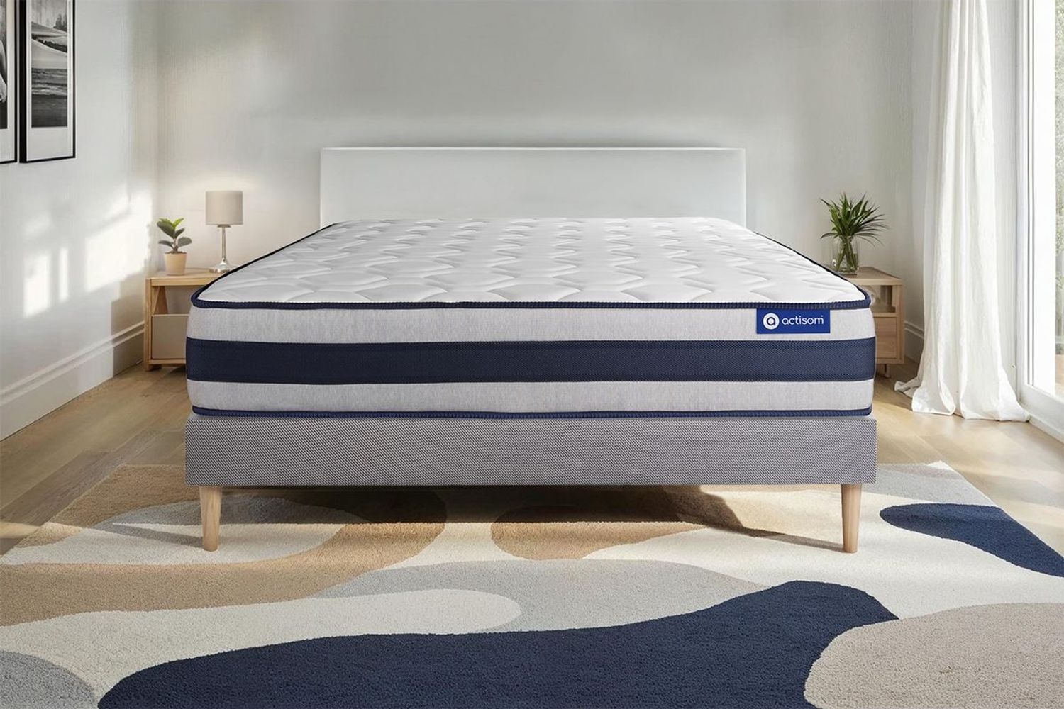 Actilatex ergo matratze 130x190 cm + Bettgestell mit lattenrost - Dicke : 24cm - Latex und Memory-Schaum - H4 Bild 1