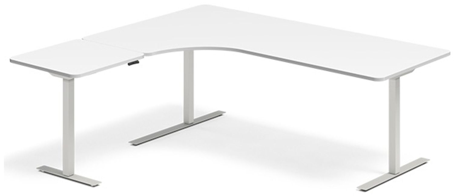 Höhenverstellbarer Tisch DNA weiß 2000x2200 mm links 3 Beine/weiß Bild 1