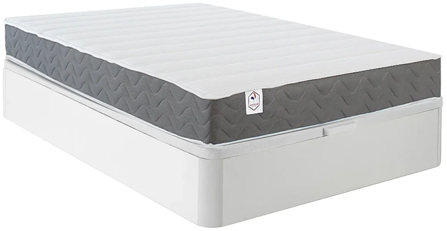 Vente-unique - HEAVEN Mattress and bed base set Stoff Weiß - B 160 cm x H 30 cm18 cm x L 200 cm Bild 1
