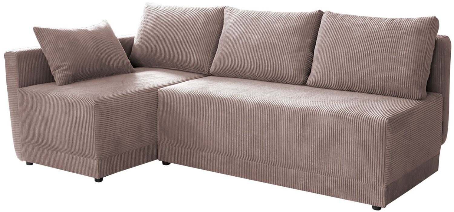 Ecksofa 'Zeles' Cord rosa Links Bild 1