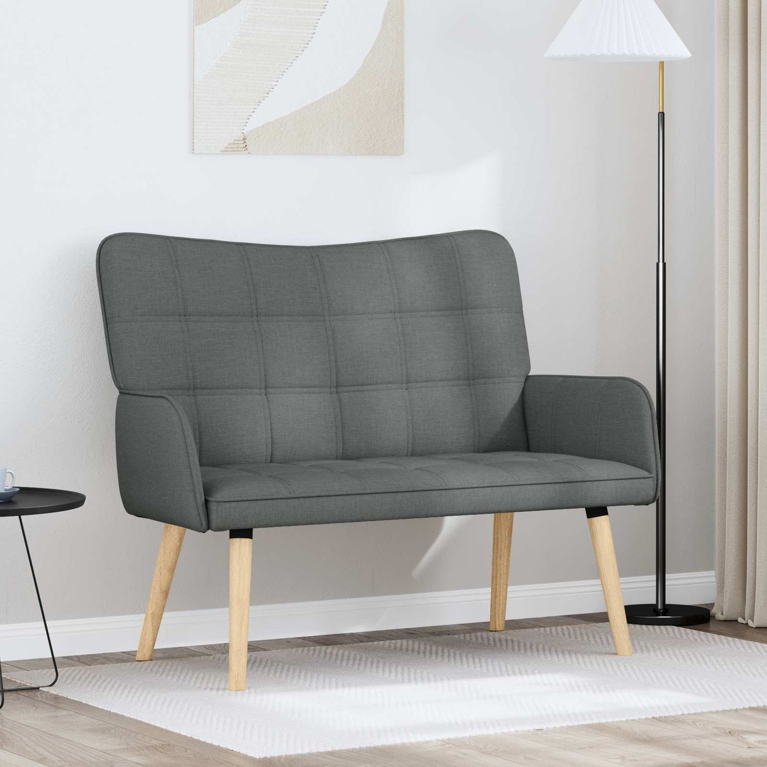 vidaXL 2-Sitzer Sofa Dunkelgrau 115 x 61 x 87 cm Stoff 42028892 Bild 1