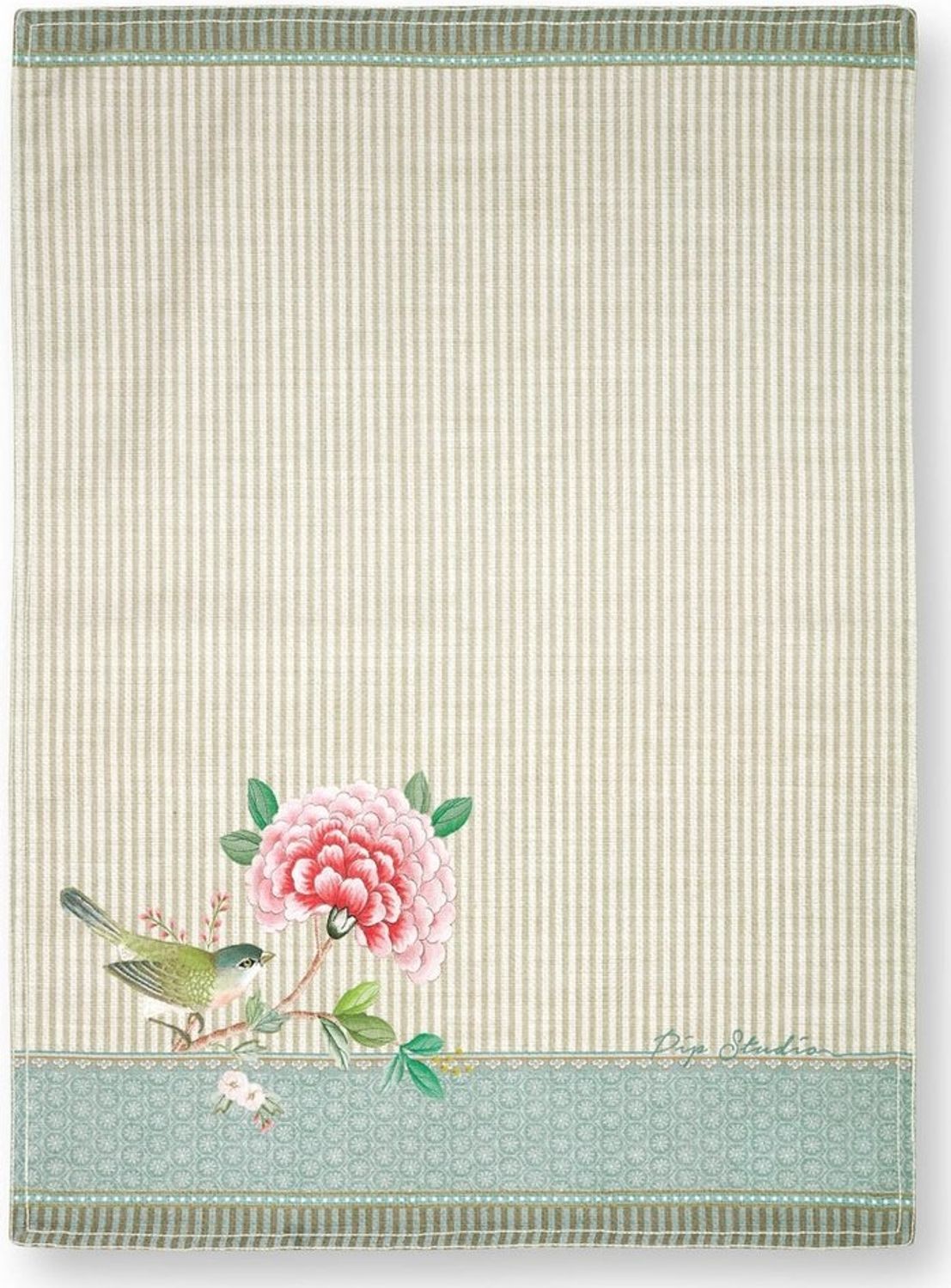 PiP Studio Geschirrtuch Blushing Birds Geschirrtuch Bird Khaki 50 x 70 cm Bild 1
