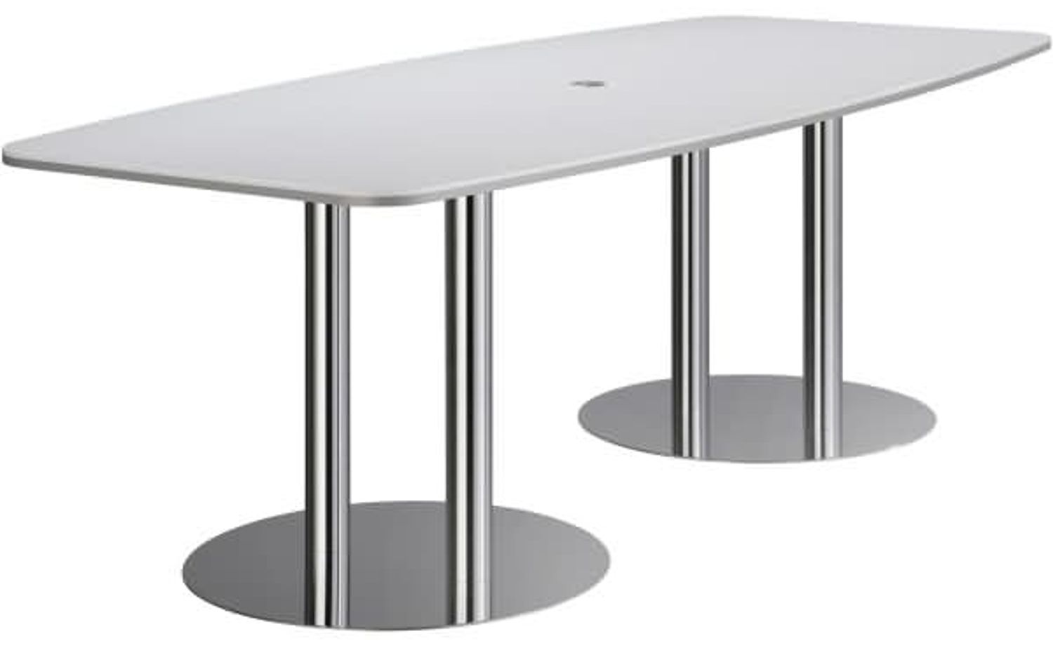 Konferenztisch KT22S 220x105cm Weiß Säulenfuße Gestellfarbe: Chrom Bild 1