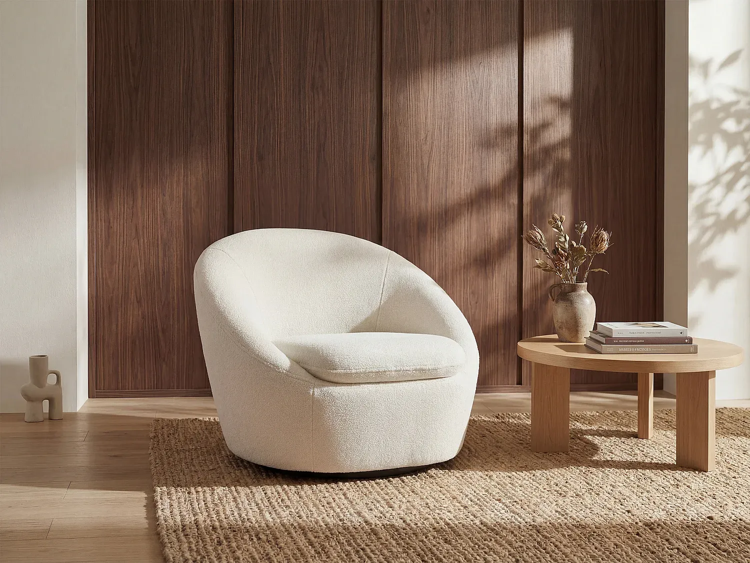 Vente-unique - LACARA Sessel Stoff Weiß - B 78 cm x H 70 cm x L 88 cm Bild 1