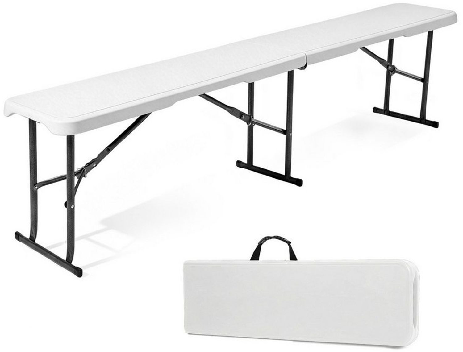 Sekey Gartenbank 180cm Klappbank Bierbank Gartenbank Campingbank bis 300kg Belastbar, Klappbar Bierbänke, Sitzbank Kunststoff Bild 1