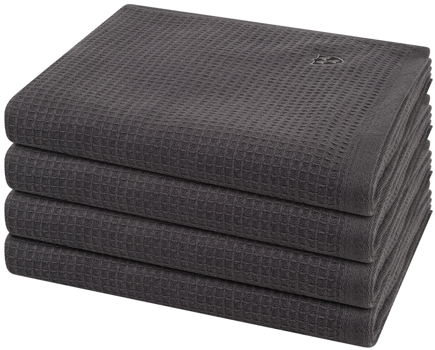 Ross Pique 4 tlg. Frottier-Set - 4 X Handtuch (50 X 100cm) - 520 g/m2 - Anthrazit Bild 1