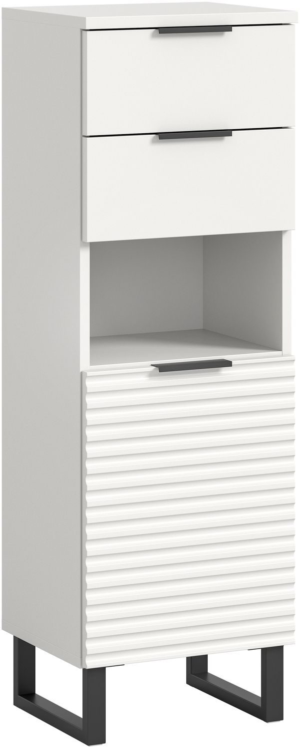 Hochschrank >Riff< in Weiß - 35x110x34cm (BxHxT) Bild 1